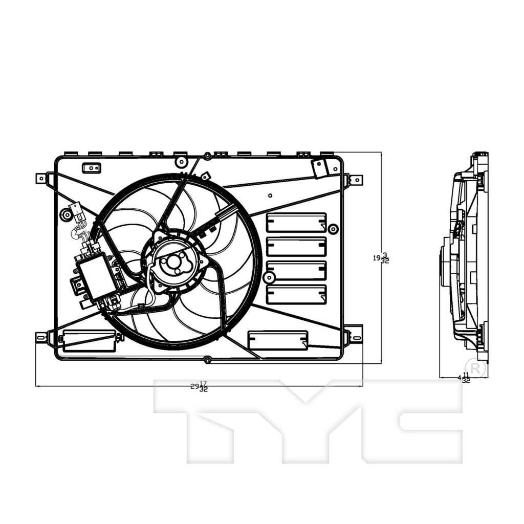 VOLVO VOLVO XC60 RADIATOR & A/C FAN ASSEMBLY 2.0/2.5L(SINGLE FAN) OEM#316868066 2010-2017 PL# VO3115113