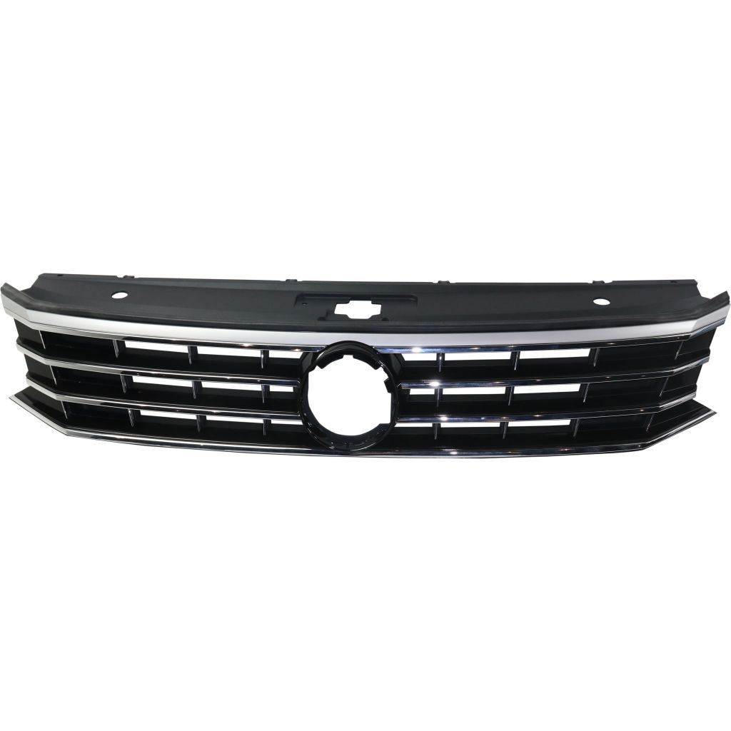 VOLKSWAGEN PASSAT GRILLE ASSEMBLY PTD (W/SILVER&CHR MLDG;WO/COLLISION LED LAMP;EXC GT/R-LINE) OEM#561853651GNLB 2016-2018 PL#VW1200170