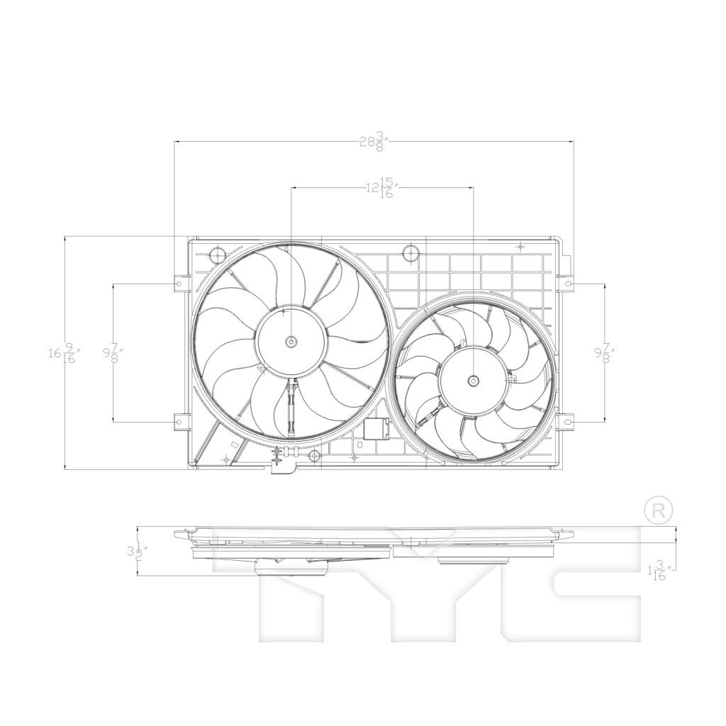 VOLKSWAGEN JETTA SEDAN (GEN 5) RADIATOR & A/C FAN ASSEMBLY (2.5L)(DUAL FAN) OEM#1K0959455ET-PFM 2005-2010 PL# VW3120100